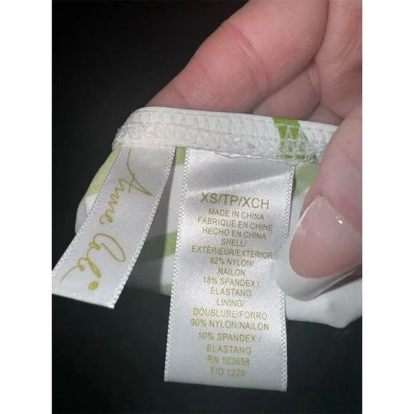 Anne Cole Women's Xs Green Animal Print High Neck Halter Swim Top - Picture 7 of 11